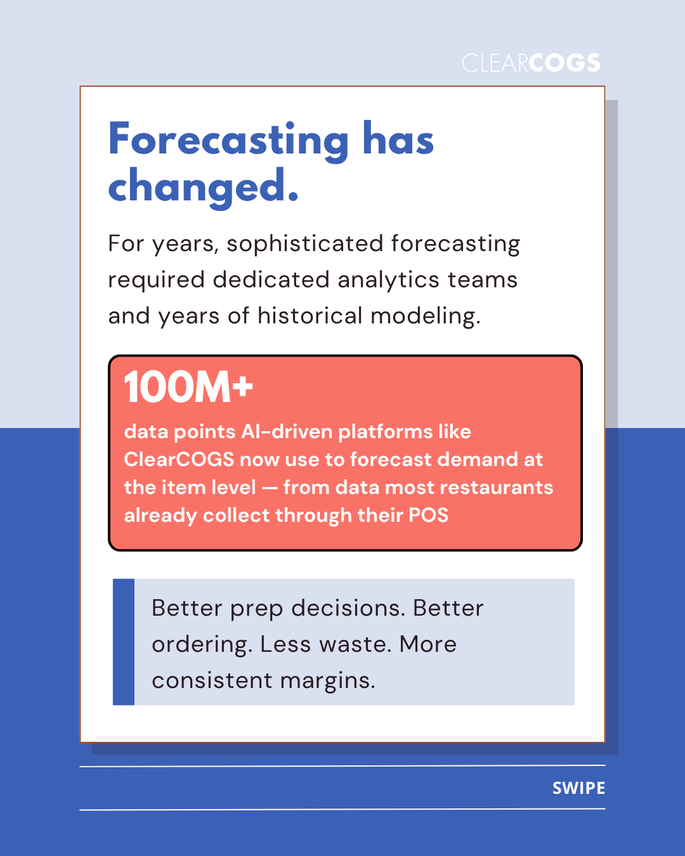 ClearCogs's tweet photo. The competitive advantage enterprise brands have relied on for years is becoming far more accessible.

The opportunity isn't to operate like a 500-store chain. It's to make decisions with the same level of confidence. https://t.co/SSPK9igUtn