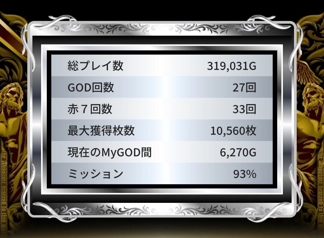 kuma_gapoli's tweet photo. 神々の軌跡32万Gで収支＋100万達成！
色々言いたいことあるけどやっぱGODおもろすぎる！
神店舗に感謝… https://t.co/2w61LmRQ4o