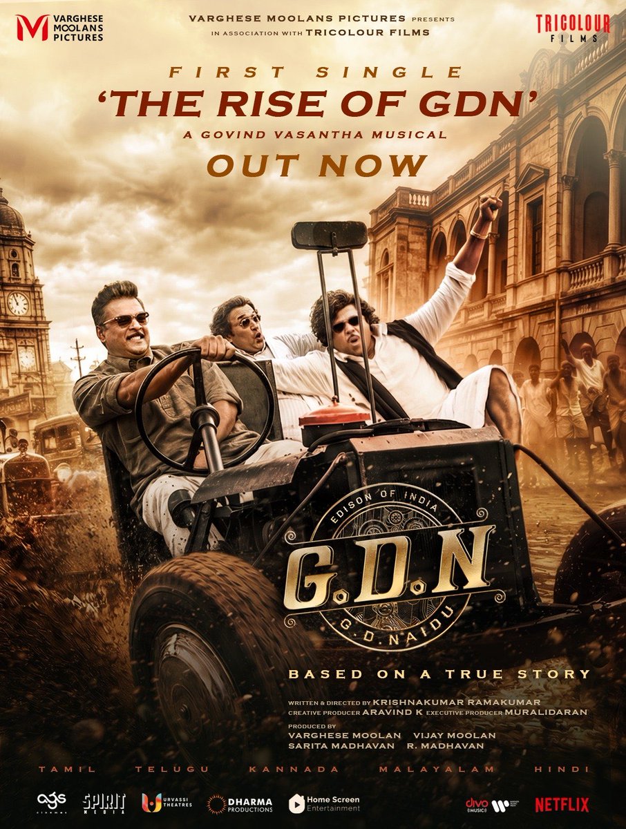 sri50's tweet photo. The first single - Feel the energy. Experience the rise. 💥

"The Rise of GDN" from #GDN is now streaming on your favourite music platforms. 

▶️https://t.co/bNutoH0J7N

@ActorMadhavan #VargheseMoolan #GovindVasantha @agscinemas @vijaymoolan @NetflixIndia @divomusicindia @WarnerMusicIN