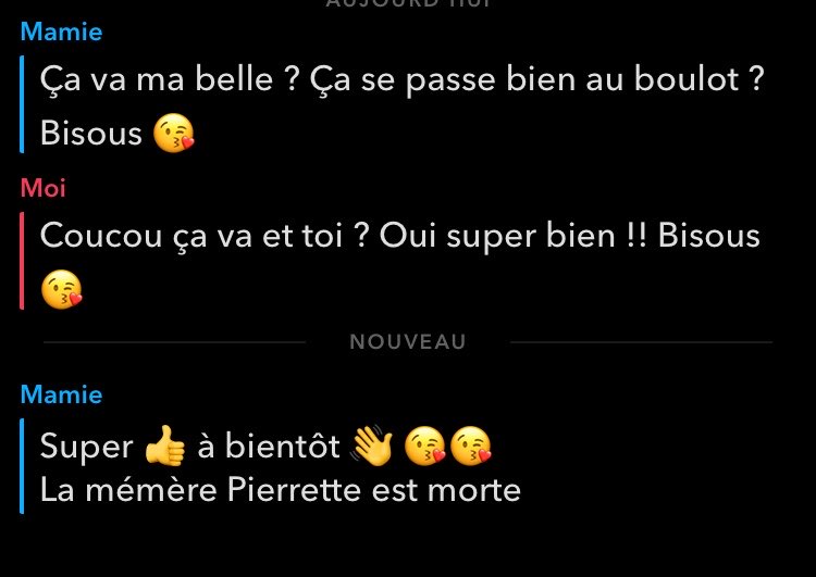 holyhackzia's tweet photo. Ma mamie et son tact légendaire https://t.co/Fu6EWKrTln