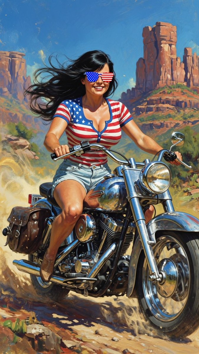 ★キズ物★H-D Motorcycle Girl縦80，横60キャンパス地 Love it. 🇺🇸