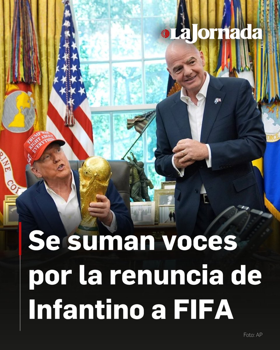 lajornadaonline's tweet photo. El presidente de LaLiga española, Javier Tebas, y el director técnico alemán Jürgen Klopp encabezaron una ola de críticas globales contra el presidente de la FIFA, Gianni Infantino, tras la revocación de la suspensión por tarjeta roja al delantero estadunidense Folarin Balogun, presuntamente vinculada a una llamada telefónica del mandatario Donald Trump.

Legisladores  piden a las asociaciones nacionales de futbol de los países de la Unión Europea que impulsen al Comité de Ética de la FIFA a investigar a Infantino y si la presión del gobierno de Trump fue un factor en el levantamiento de la suspensión, así como “otras posibles vulneraciones de la neutralidad política”, como otorgarle al mandatario el Premio de la Paz de la FIFA.

Más información en: https://t.co/L9N6xaO2a5