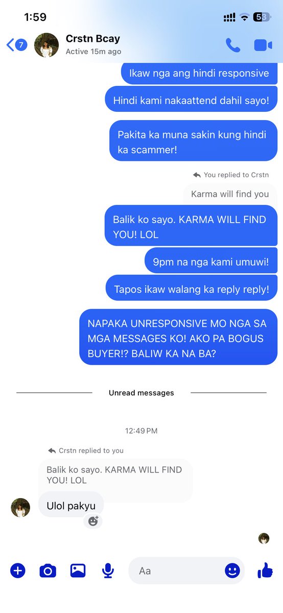 kmvrly26's tweet photo. NGAYON LANG SIYA NAGREPLY TAPOS SIYA PA MAY GANANG MAGMURA SAKIN NGAYON! KARMAHIN SANA KAYO NG TRENTAAA! SANA NGA NAKOKONSENSYA KA PA!

Si Lord na bahala sayo! https://t.co/ZZWswY7Hd9