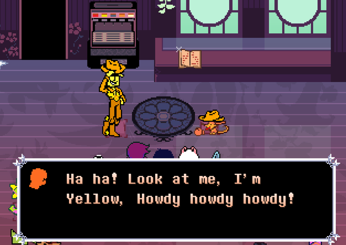 dailytobytrivia's tweet photo. Yellow very clearly references Woody from Toy Story, not only visually looking similar, but also with the line "I'm Yellow, Howdy howdy howdy!", and "Yellow's finest hour...!" referencing "Woody's finest hour" https://t.co/LYd9nuQwUK