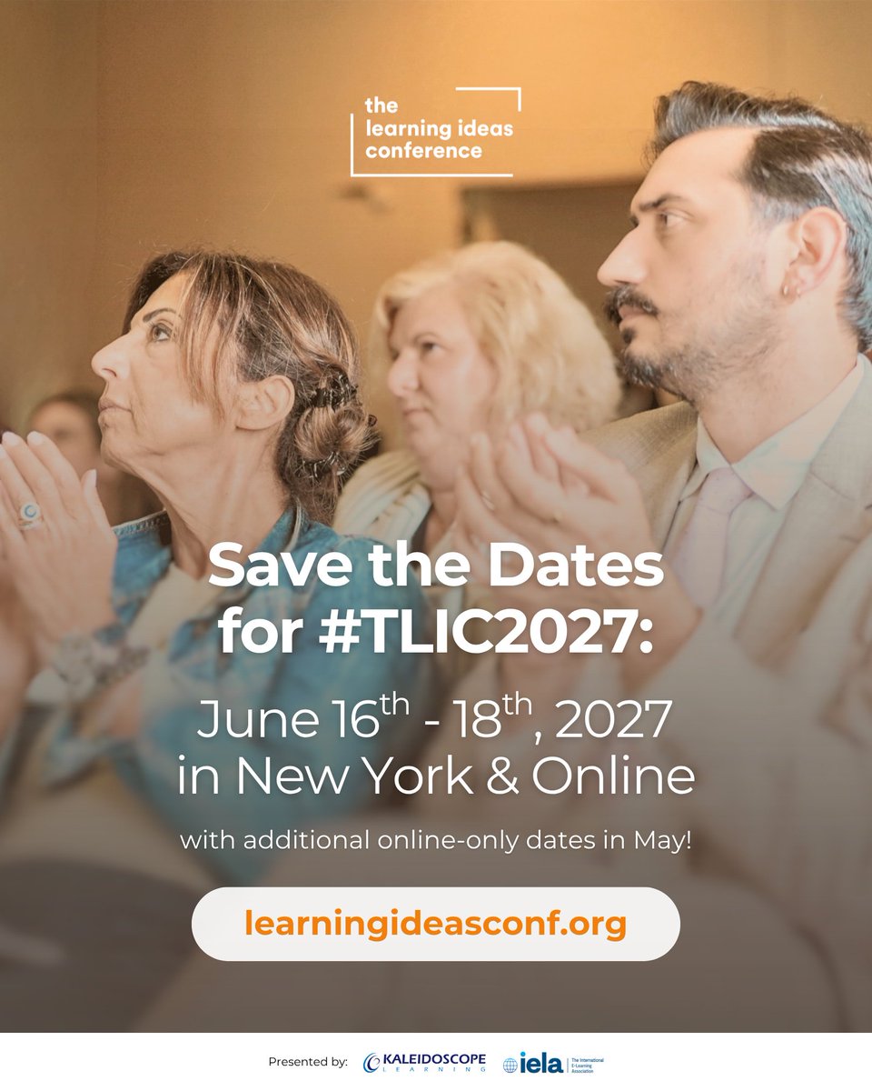 learningideasco's tweet photo. Mark your calendars, the #TLIC2027 dates are set!

Save the dates: June 16th - 18th, 2027, in New York &amp; online, with additional online-only days in May.

Our Call for Proposals will open in September 2026.

Stay tuned for more updates at: https://t.co/DKTm6m3kka https://t.co/JggULtK89L