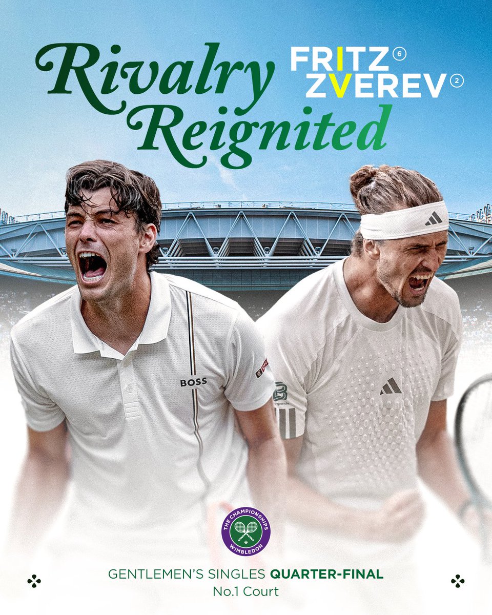 eneskanbur's tweet photo. Fritz, Zverev'i 7 maçtır yeniyor. Slam'de yeniyor, Sezon Finalleri'nde yeniyor, çimde yeniyor, sertte yeniyor, yeniyor da yeniyor.

İkili, #Wimbledon'daki 4, toplamdaki 16. maçları için çeyrek finalde karşı karşıya. 

Az sonra @ssporttr'ta yayındayım, beklerim 🎾 https://t.co/HIfTlgVs8m
