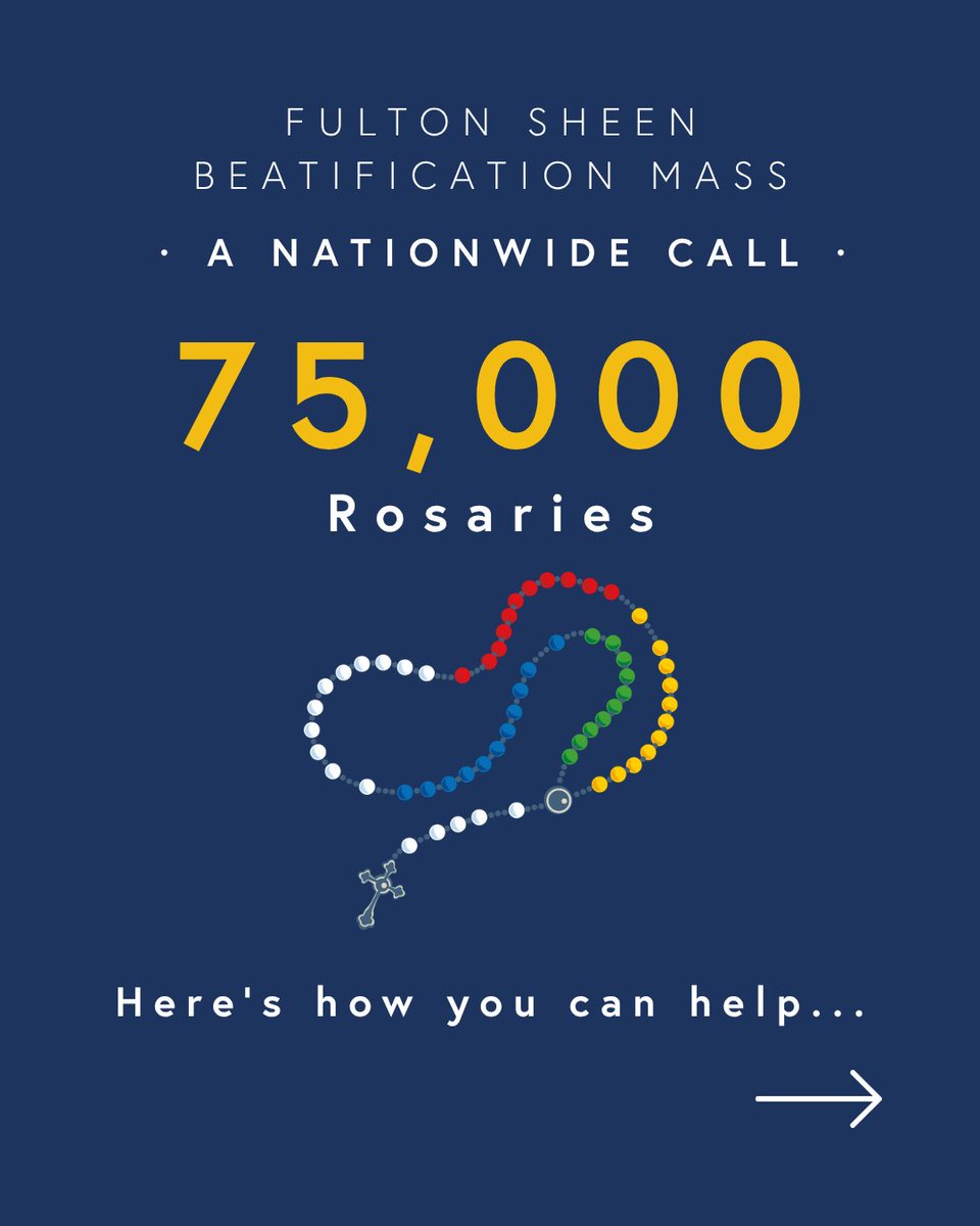 TPMS_USA's tweet photo. As we prepare for the beatification of Fulton J. Sheen, Catholics across the country are joining together to make World Mission Rosaries.

Join the mission and learn how you can help below 🧵⬇️

#FultonSheen #Beatification #WorldMissionRosary #CatholicMission #TPMS https://t.co/QLqemEs2AU