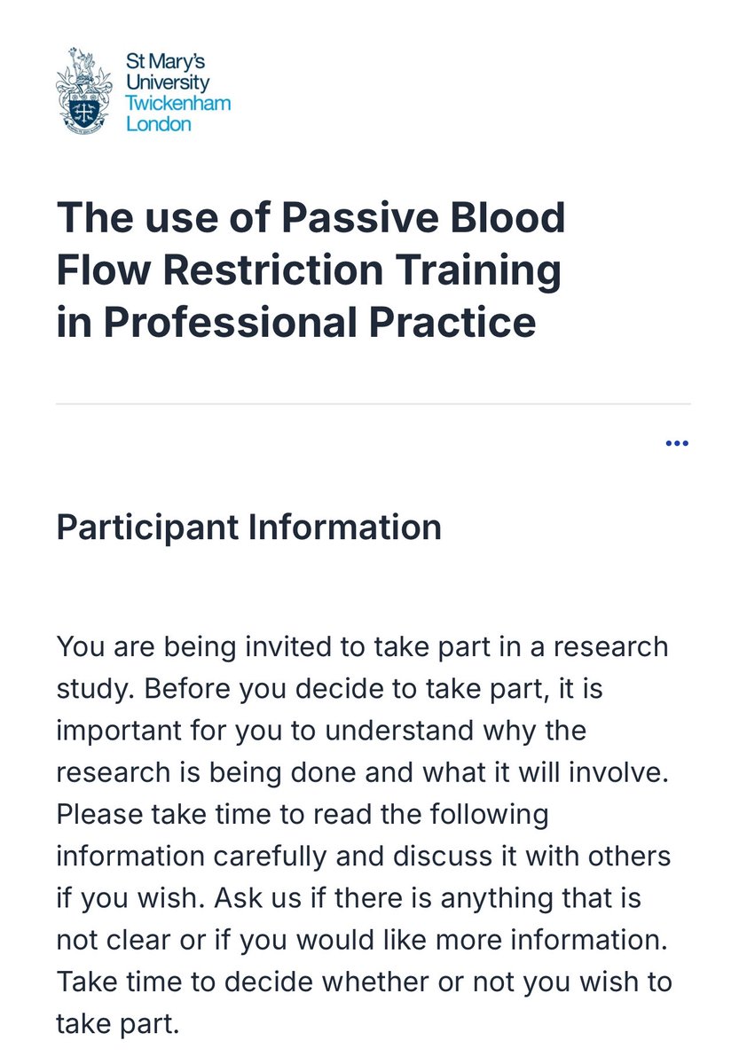 stephen_patt's tweet photo. Are you a practitioner who uses blood flow restriction for recovery? If so can you spare 10-15 minutes to help answer some questions about this practice for @MartinWhitaker1 PhD. Please share also. 

 https://t.co/Dc9J1ExJmg https://t.co/6J5xGXZbSo