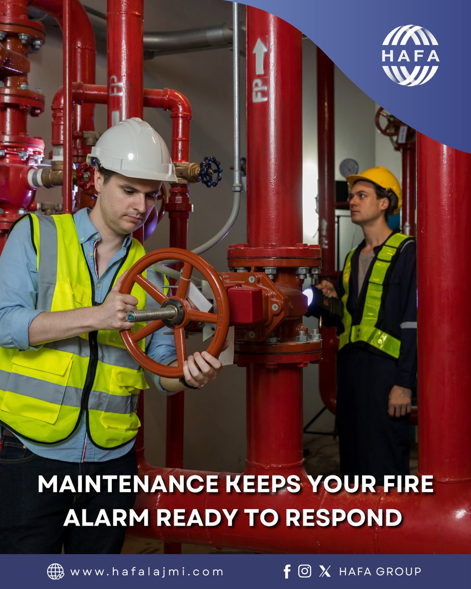 HAFA_GROUP's tweet photo. Why Fire Alarm Maintenance Matters 🔥

✔️ Early Fire Detection
✔️ Fewer False Alarms
✔️ Better Reliability
✔️ Improved Safety
✔️ Regulatory Compliance

Maintain Today. Stay Protected Tomorrow. 🚨

#FireAlarm #FireSafety #HAFAGroup #FireProtection #SafetyFirst https://t.co/jL1Wukke8H