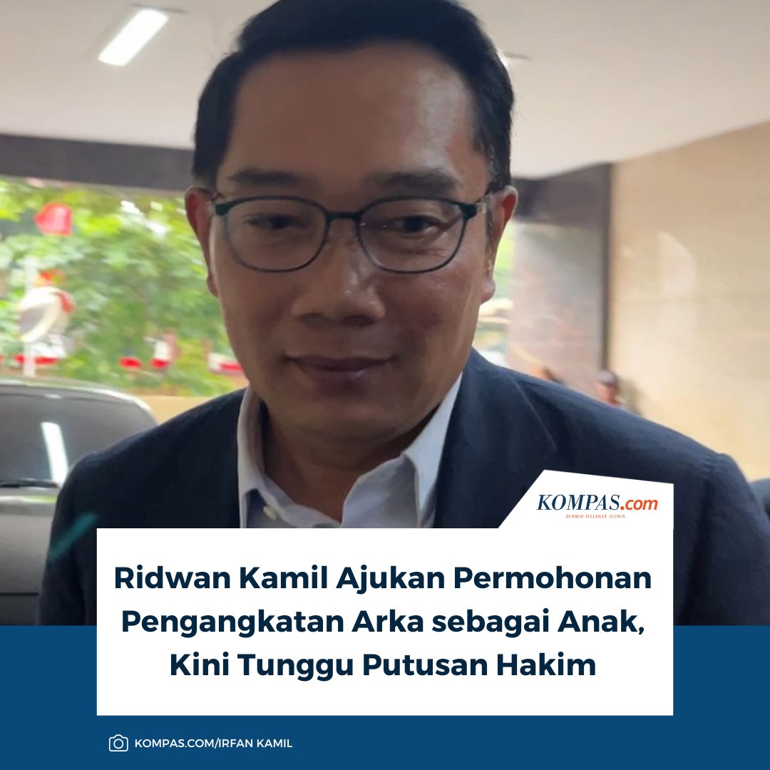 kompascom's tweet photo. Baca selengkapnya: https://t.co/GkyKEOriM4

Mantan Gubernur Jawa Berat Ridwan Kamil tengah menjalani proses hukum terkait pengangkatan anak Arkana Aidan Misbach.

~MS #RidwanKamil #RidwanKamilangkatanak #ArkanaAidanMisbach https://t.co/5AzwXCDaZO