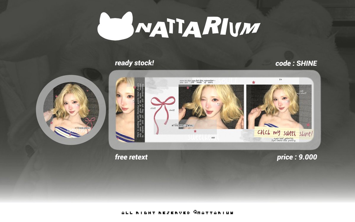 imnattarium's tweet photo. bantu repost teman timun, timakasyi <3

aku punya layout rs ahyeon, juun, yeon &amp;&amp; jiwoo terbaru! harga tertera di pic— yang mau take bisa dm / tele aku segera! cawww jajank dan habiskan 🐈🏵🌻🍍💛 #bealanja 
️️️️ ️️️️ ️️️️ ️️️️ ️️️️ ️️️️ ️️️️ ️️️ https://t.co/gOoLXyIAID