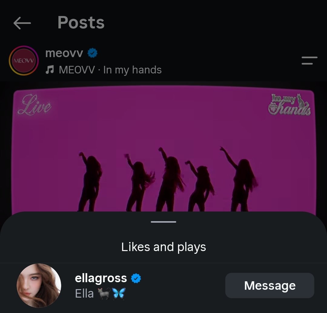 EllaGlobals's tweet photo. ELLA personal instagram (ellagross) just liked MEOVV In My Hands MV post

#ELLA #엘라 #미야오 https://t.co/teJ9OJgFmQ