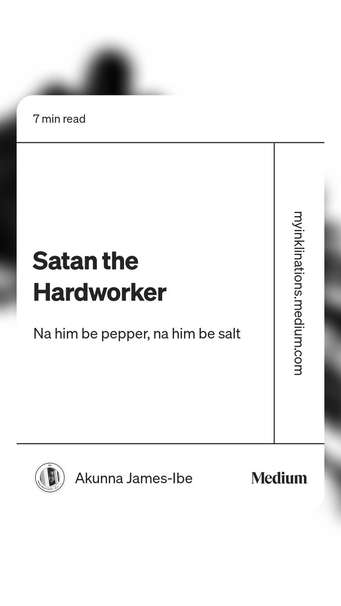 The_Akunna's tweet photo. Doesn't the doggedness of Satan make you wonder?

https://t.co/WdurulVWvH https://t.co/eC7pauIjyF