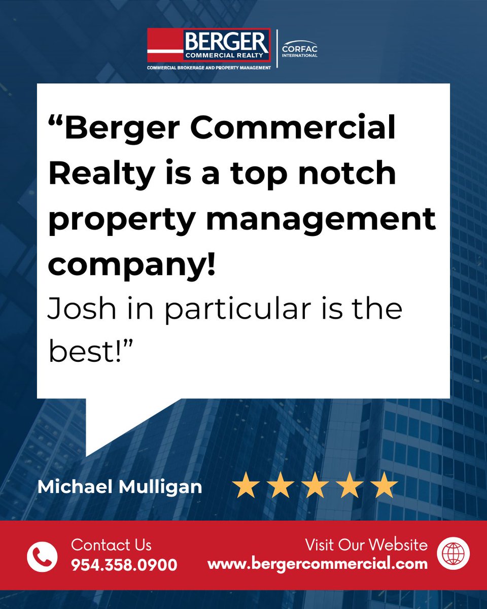 BergerComm's tweet photo. Great to see feedback like this 🙌

We’re grateful for this review and for the recognition of Joshua Ybern and the consistent effort he brings to our property management team.

Contact us to learn how our team can support your property needs. https://t.co/iJZSUrpnCf