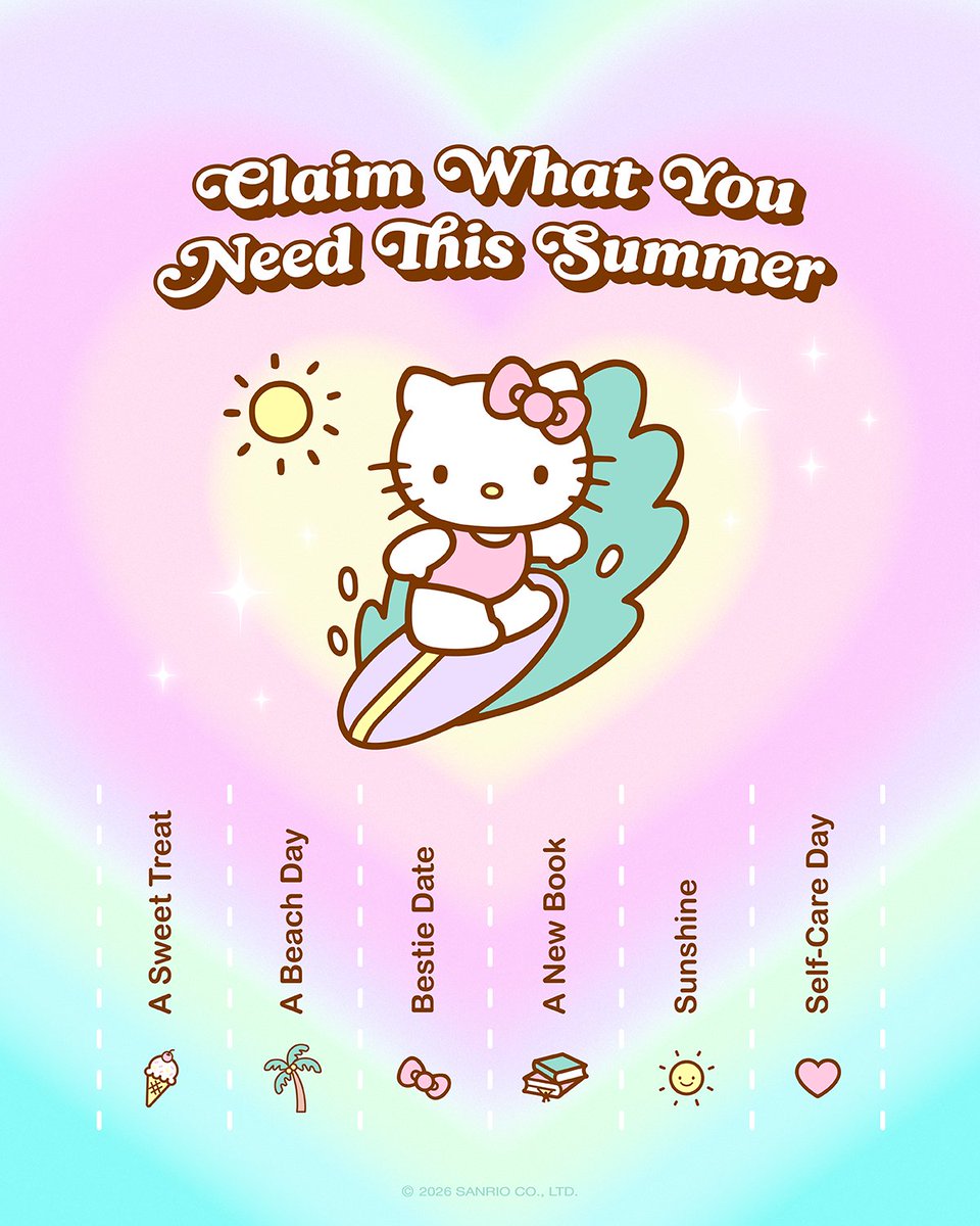 hellokitty's tweet photo. #WellnessWednesday: What are you claiming this summer?☀️💗 https://t.co/VDdh1Fme4g