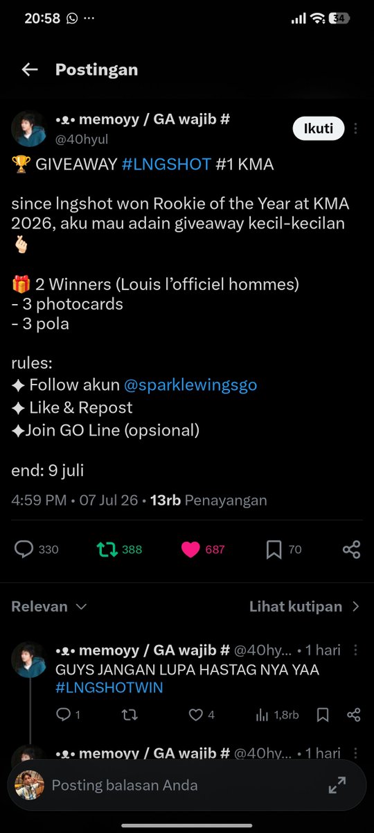 hgjjun's tweet photo. @40hyul @sparklewingsgo izin ikutan ya kak, wml🍀 #LNGSHOTWIN https://t.co/JPjGg4JkrB