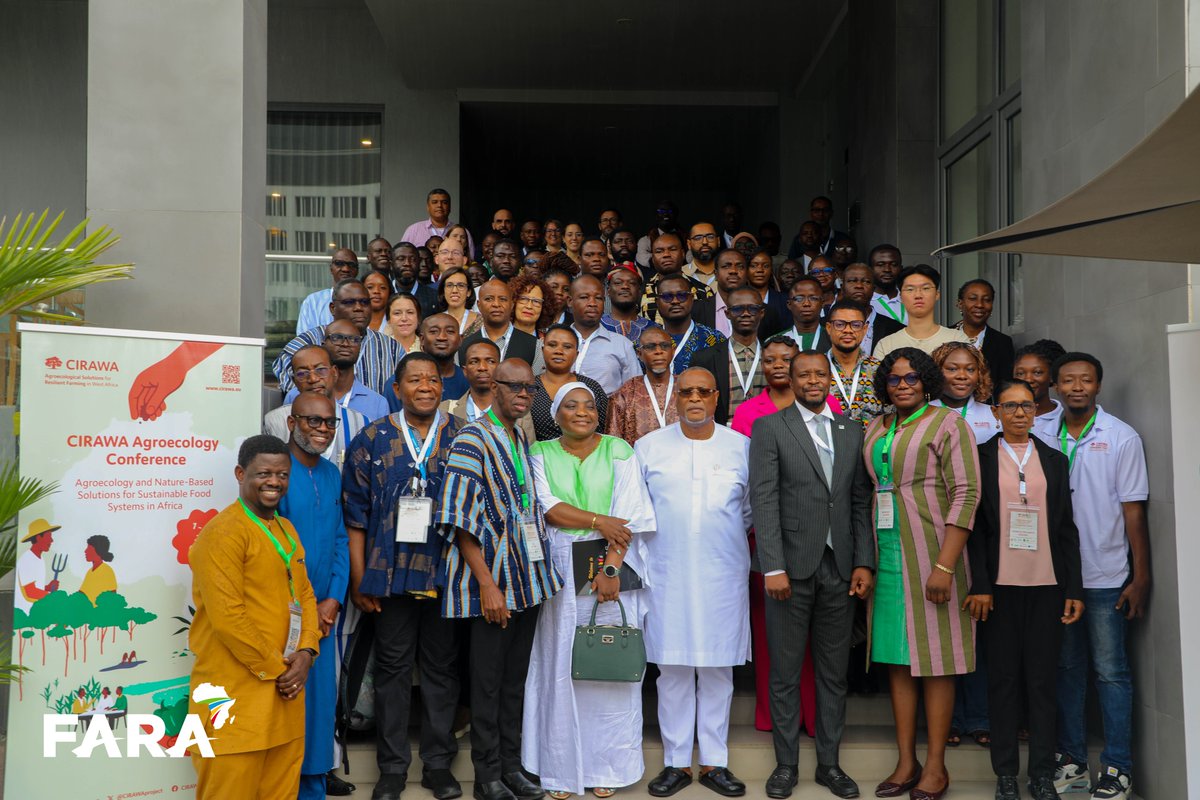 FARAinfo's tweet photo. #ICYMI: July 1-3 2026 in Accra, Ghana

The #CIRAWA Agroecology Conference 2026 brought together experts from across Africa &amp; Europe to advance agroecology &amp; nature-based solutions for resilient food systems.

Read the highlights from the conference 🔗 https://t.co/eKLtwJmxbS https://t.co/kAFuOGV2DD