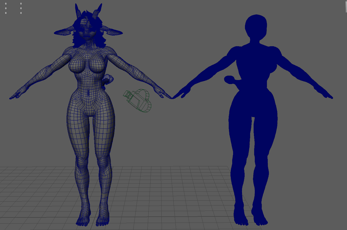 aldentesOS's tweet photo. Body retopo is done!  Went from 28 million faces to 24K, and I don't think I lost too much definition, though we'll see how it works in anim.
Bad news is I had forgotten about the hair entirely.
I have to retop every. single. clump. 😭 https://t.co/iSSeyc2w7m