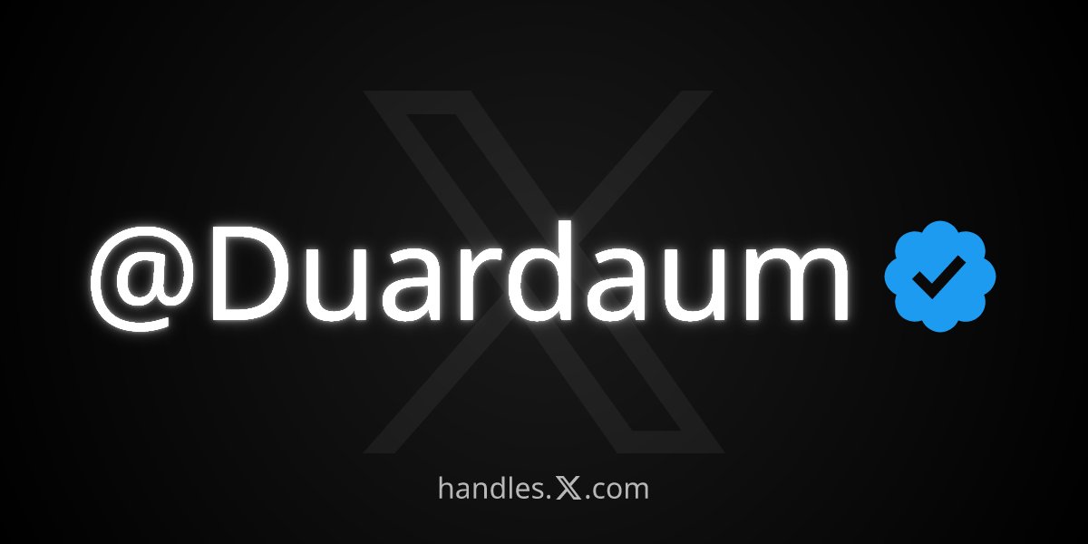 Duardaum's tweet photo. I just got @Duardaum from the X Handle Marketplace! Get your own at https://t.co/IqN5HCQoYH https://t.co/0o9Hz9I2Wc