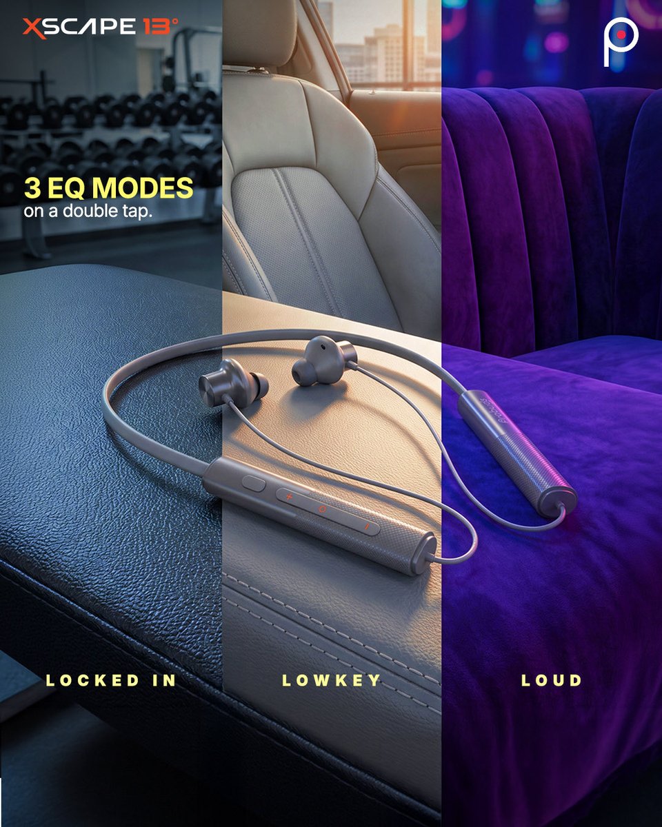 ProZone_In's tweet photo. Every mood has its own soundtrack. Now, play it in its own setting. The Probuds Xscape 13 with 3 EQ modes, because music isn't one size fits all.

#Xscape13 #EQModes #neckband https://t.co/UWN30bsbXI