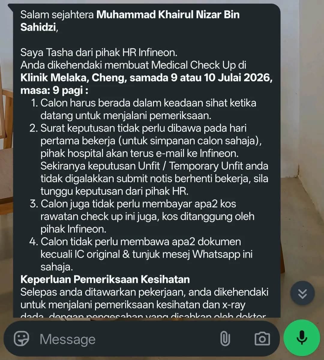 apanakdikato's tweet photo. Tahniah dapat kerja di Infineon melaka..

Tak sia sia beratur panjang hari tu https://t.co/LfqSpfeI1E