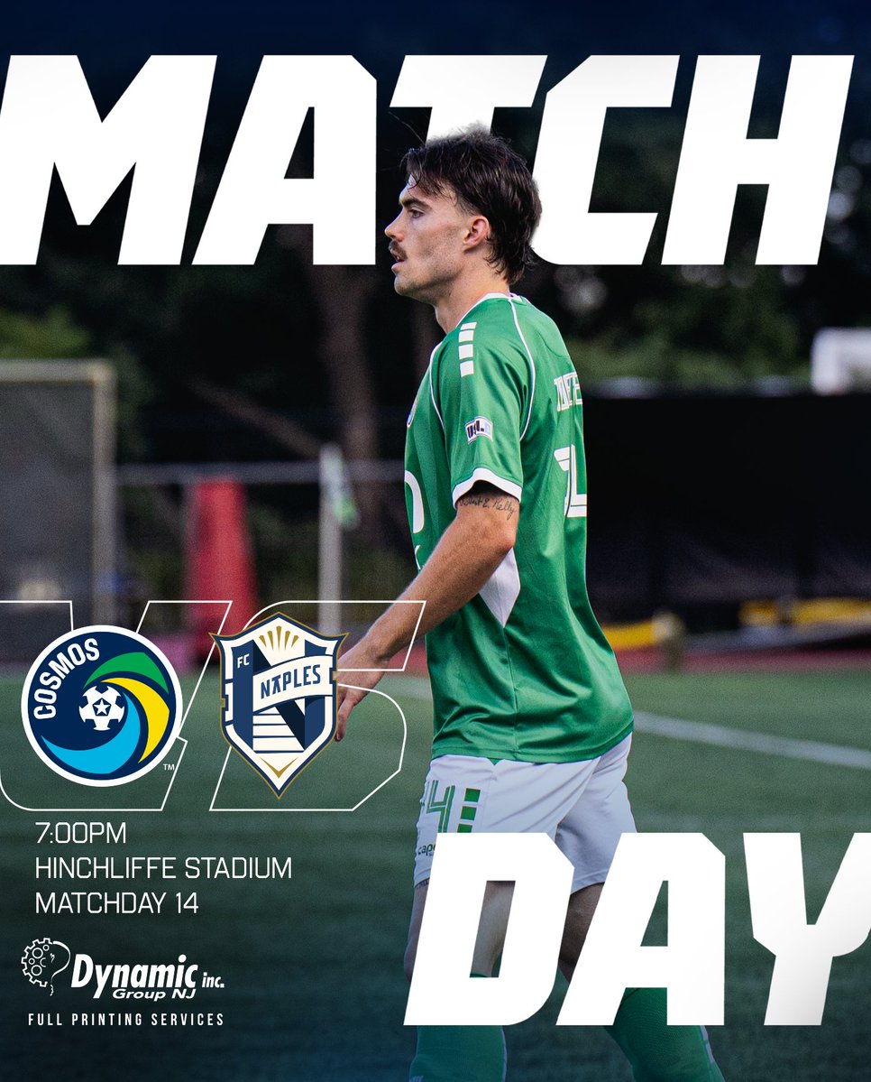NYCosmos's tweet photo. It's matchday.

We'll see you tonight at Hinchliffe Stadium. Kickoff is at 7 PM.

Get your tickets through the link in our bio.

https://t.co/jYTfagp10f https://t.co/Dbzf1zBXiu