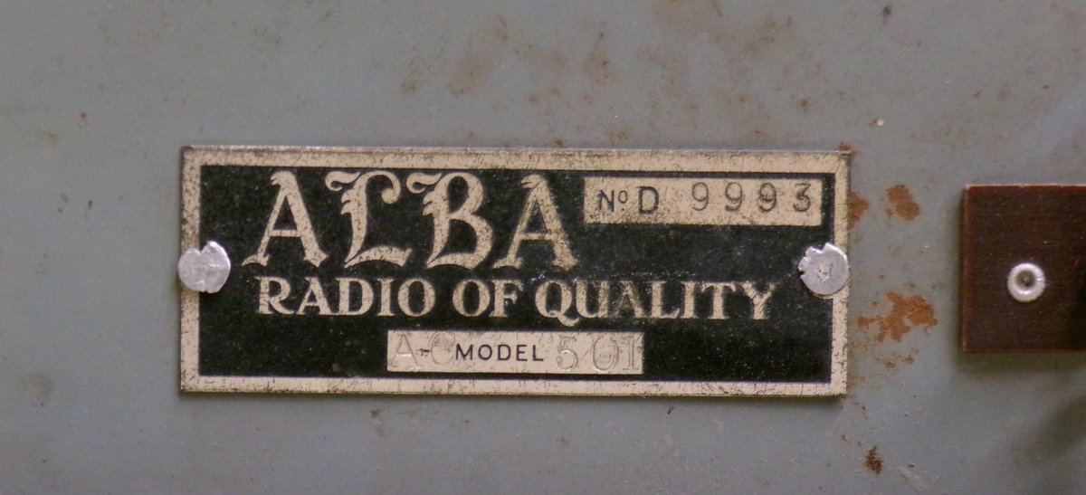 Gwefr's tweet photo. Wireless in Wales: Alba 501 three valve plus rectifier radio manufactured in 1935. A recent addition to our collection! https://t.co/2jEDbISkmo