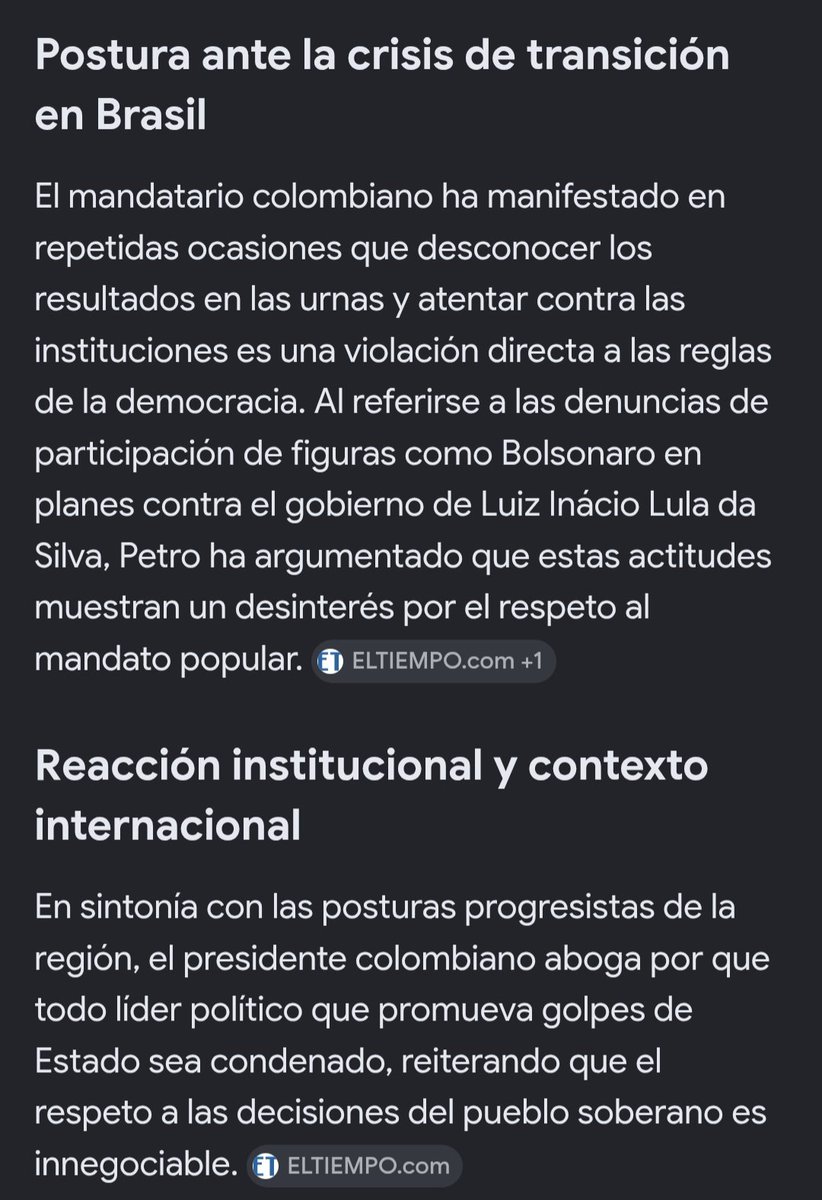 hmolinap's tweet photo. @jota_puertas Me puede explicar estás declaraciones de Petro cuando Bolsonaro en Brasil no quería dejar la presidencia que perdió? https://t.co/UfqKogNkMR
