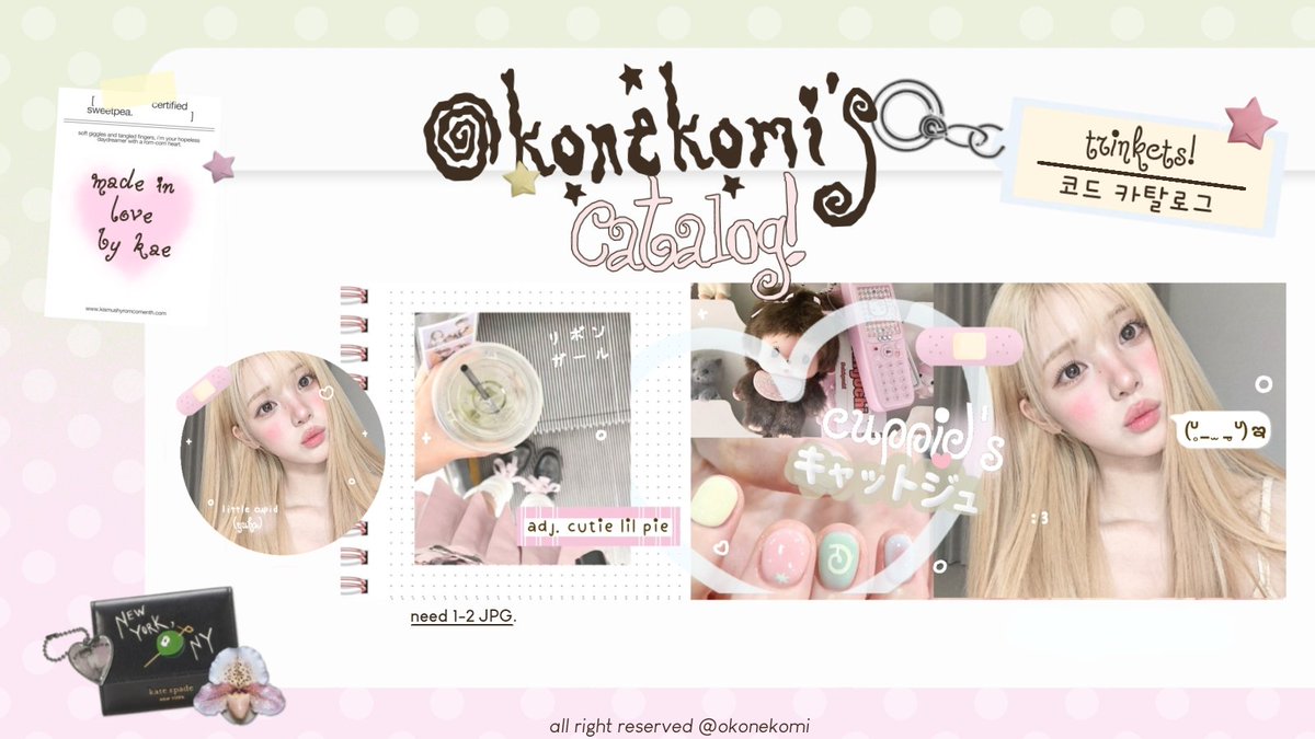okonekomi's tweet photo. help repost ya, thankyou!

hallo—こんにちは! i'm back with a new concept huhu (💧👀) mohon dibantu ospek nya ya buat calon setup dan template layout akuu! 🌸 apabila ada kesamaan dengan ba lain bisa tegur aku di dm ya. kalian suka ga tema whimsy gini? lemme know ya #bealanja https://t.co/8A3FqOpkUG