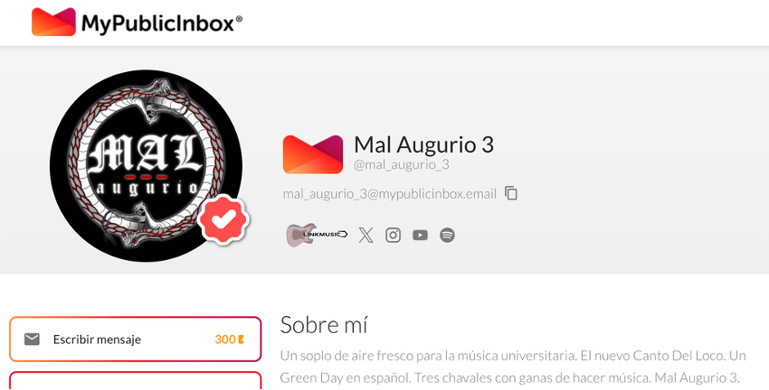 mypublicinbox's tweet photo. Damos la bienvenida a @lnkmsc_ES by @mypublicinbox a @malaugurio_3 una banda que llega con fuerza para hacerse un hueco en la escena del pop-punk y el rock nacional. Tras el lanzamiento de #Premonición y su nuevo single #Cosadedos, siguen demostrando que tienen mucho que decir.
¡Descubre su música y conecta con ellos! 👇
https://t.co/bkImfZTW8Y
