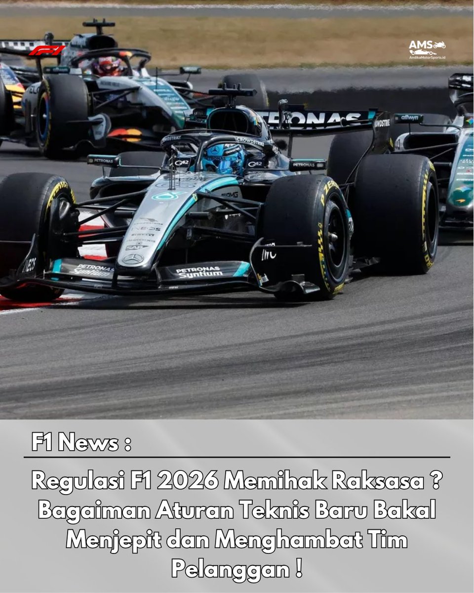 AndikaMS_id's tweet photo. Regulasi teknis F1 2026 dilaporkan akan menguntungkan tim pabrikan! Rumitnya integrasi sasis & power unit baru membuat tim pelanggan kalah start dalam pengembangan mobil karena keterbatasan akses data awal. Sikut-sikutan dimulai!
#F1 #TechnicalRegulations #Motorsport #AMS https://t.co/TtmDCADqOH
