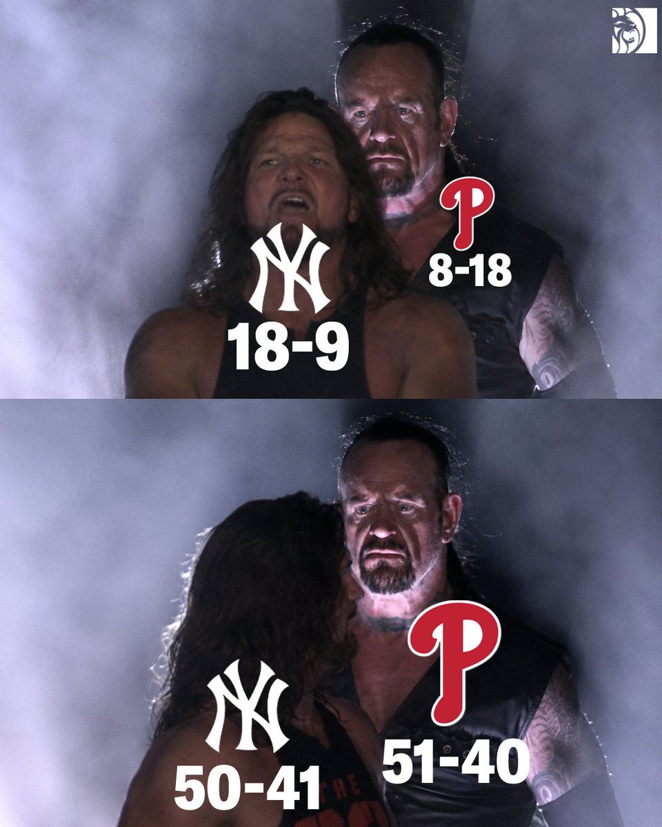 BetMGM's tweet photo. The Phillies and Yankees have really turned their seasons around https://t.co/yiy8KtpuZH