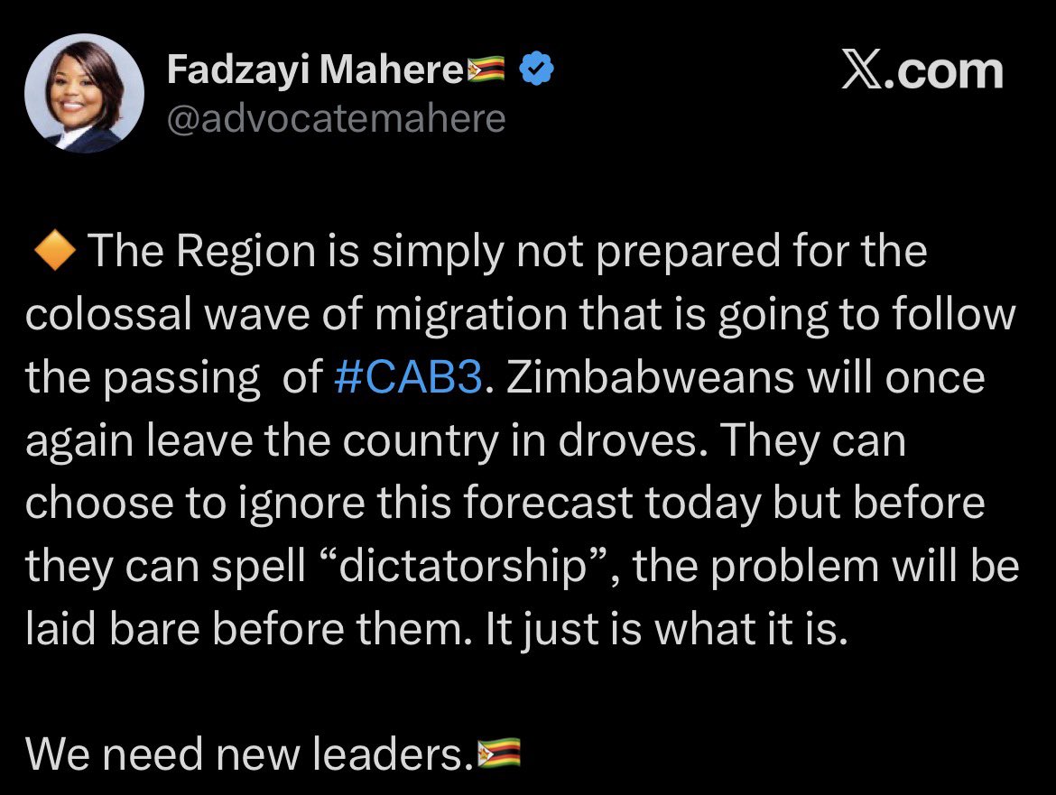 mncedisi_mengu's tweet photo. Respectfully, this constant narrative of running away from our problems &amp; almost blackmailing our neighbours with mass migration predictions needs to stop. Zimbabwe’s challenges should first be confronted by Zimbos. Who is supposed to fight for a country if not its own citizens? https://t.co/lxU9w3lrEg
