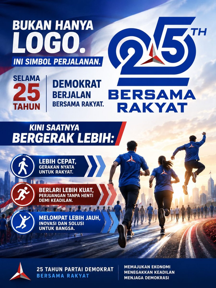 bushumin's tweet photo. Selamat untuk logo HUT Demokrat ke-25 yang terpilih. Desainnya sederhana, elegan, dan punya makna perjalanan yang kuat bersama masyarakat.
#LogoHUT25Demokrat
PD Bareng AHY https://t.co/6rz3T572cJ