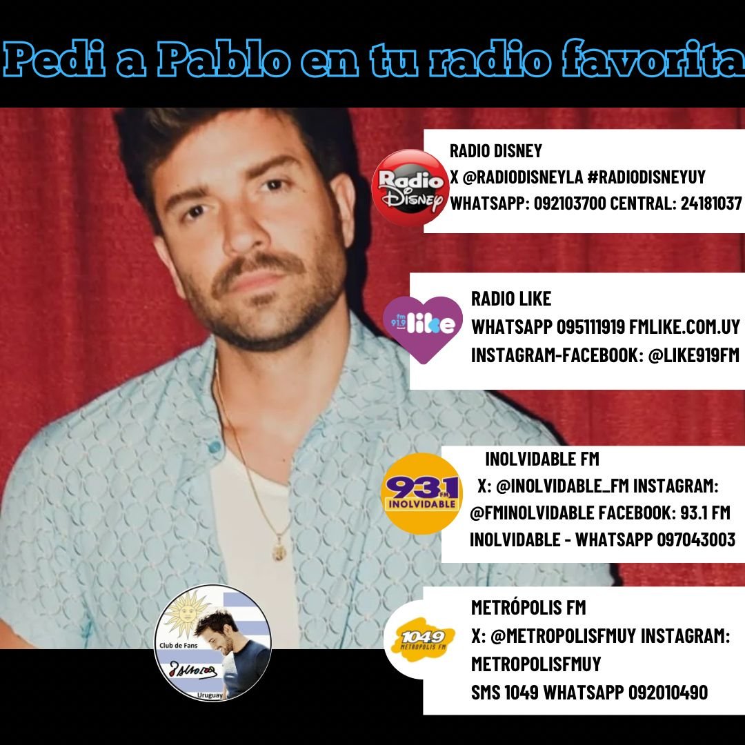 fcpalboranuru's tweet photo. Súmate a nosotros pidiendo a @pabloalboran en tu radio favorita, hoy pedimos #Planta7 🎵 🎶 https://t.co/Mwlnsvj2vs