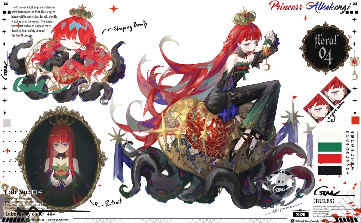 Gunz_Adoptable's tweet photo. [RT very appreciated <3] Floral Series Adopt Auction! “Princess Alkekengi” 👑🍁 !SB 150 USD got animated main artwork! https://t.co/lxiE1CtQFY
