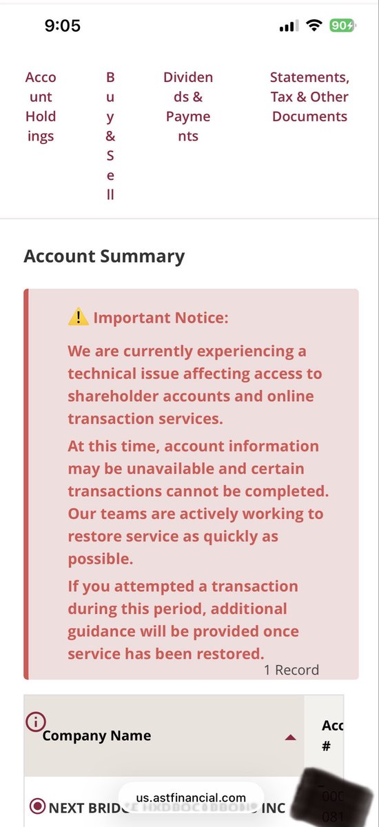 wildredMMTLP's tweet photo. What’s this? I hope this is not causing a delay for Nextbridge Hydrocarbon shareholders that wish to move their shares to AST/Equinity ASAP. @nbhydrocarbons https://t.co/0BNyWAxGnL