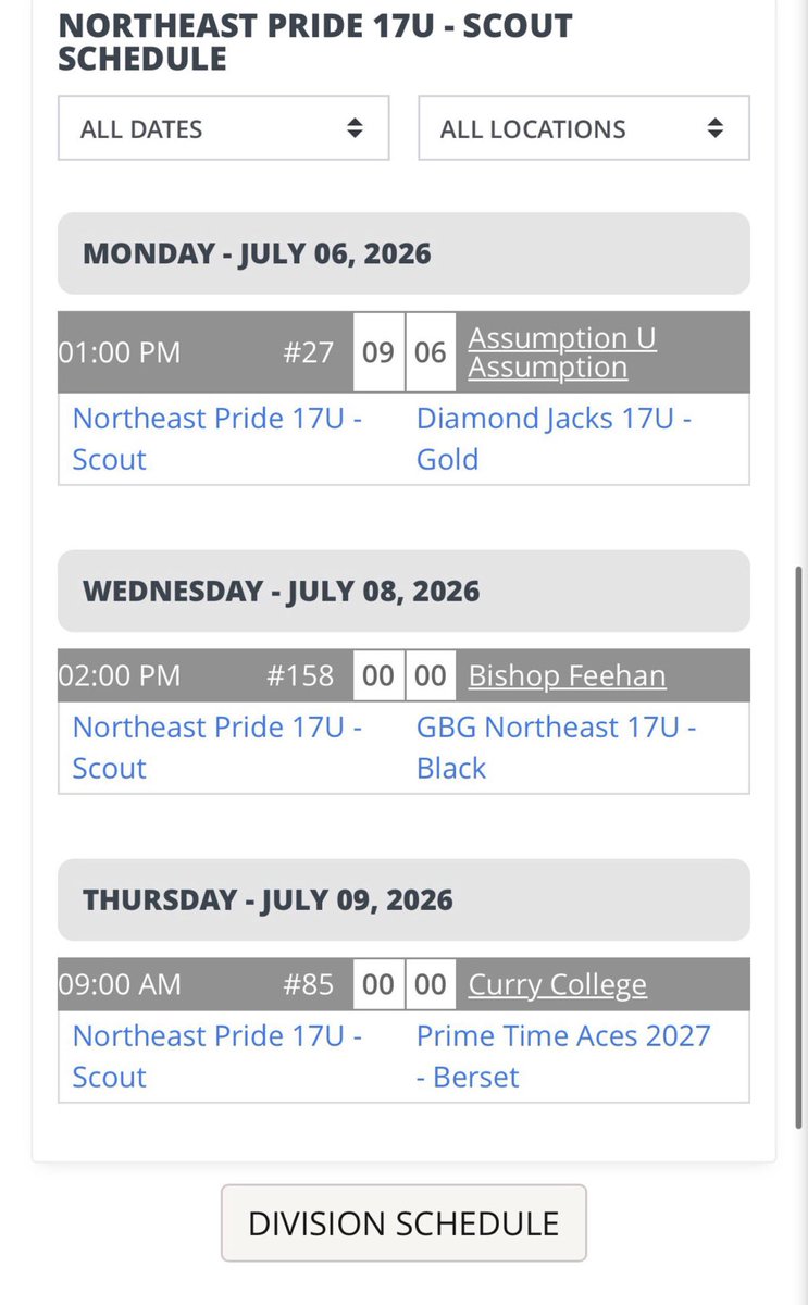 LukeFisch27's tweet photo. Updated Prospect Select schedule. https://t.co/Oq9zZFXOxB