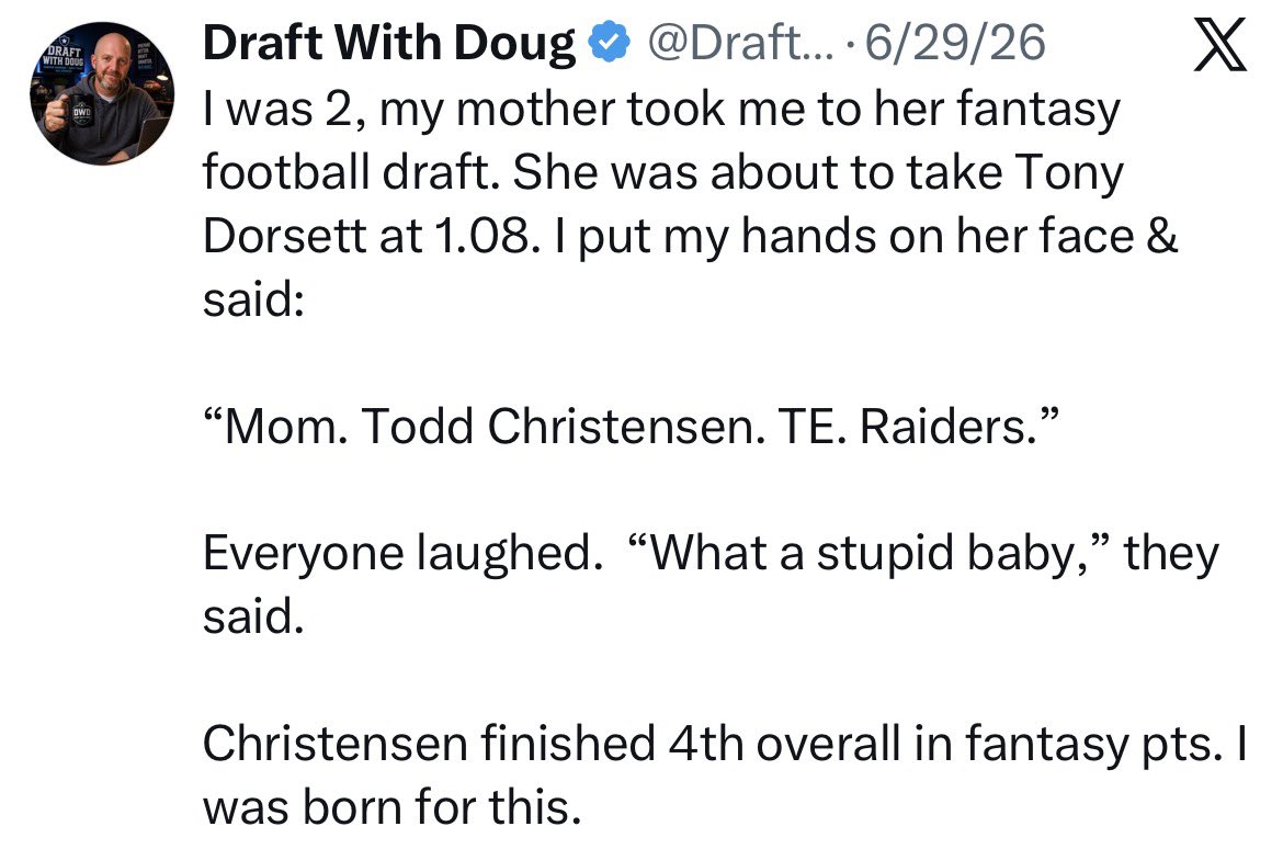 DraftWithDoug's tweet photo. @RyanMc23 I remember that Todd Christiansen season very well. https://t.co/tAXbLvHBRB