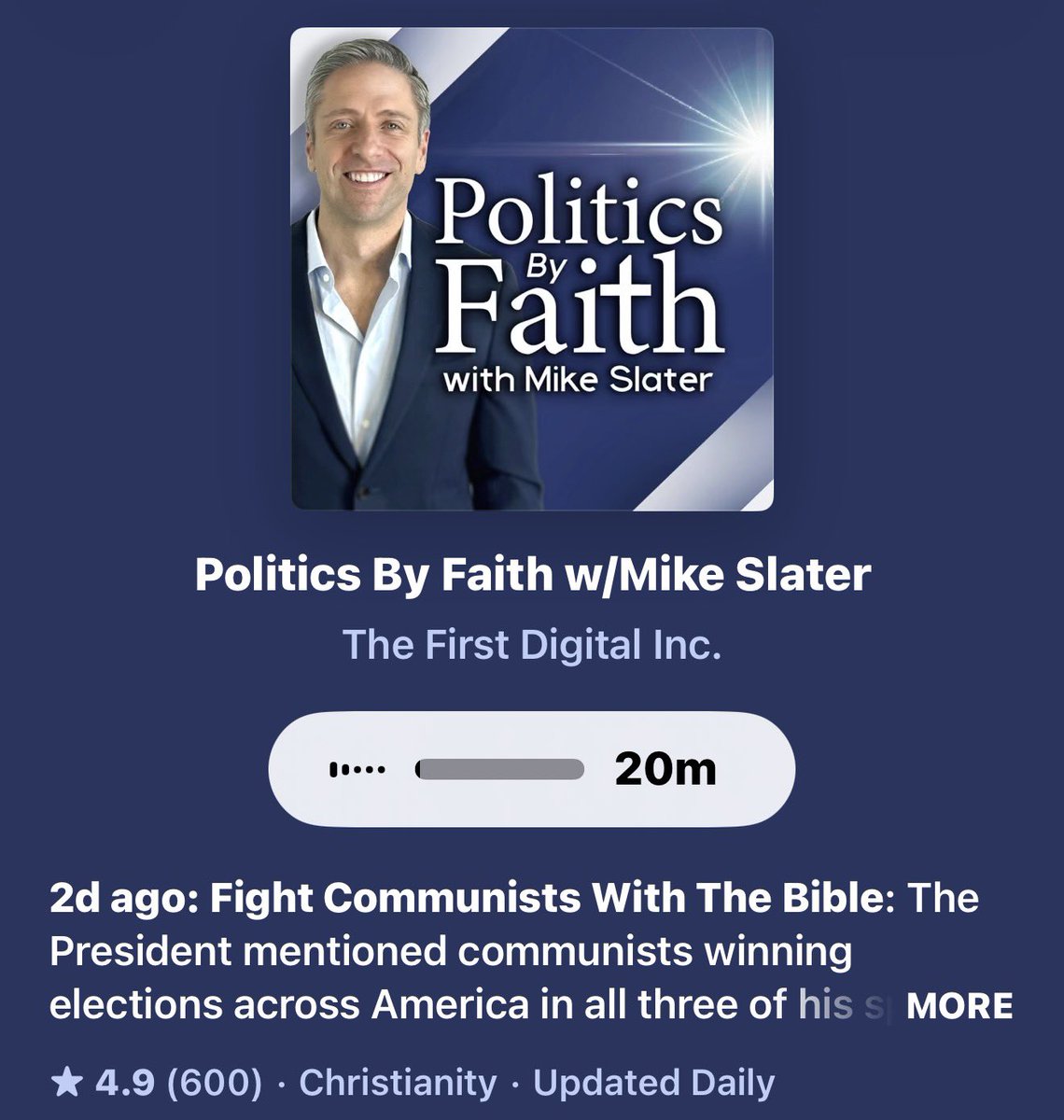 1PastorPR's tweet photo. Discover a powerful podcast that weaves together current events and biblical wisdom, empowering you to approach the world with clarity, peace, and a renewed sense of purpose. If you’re seeking a thought-provoking companion for your daily commute or workout routine, explore Politics by Faith, expertly hosted by Mike Slater. @politicsbyfaith