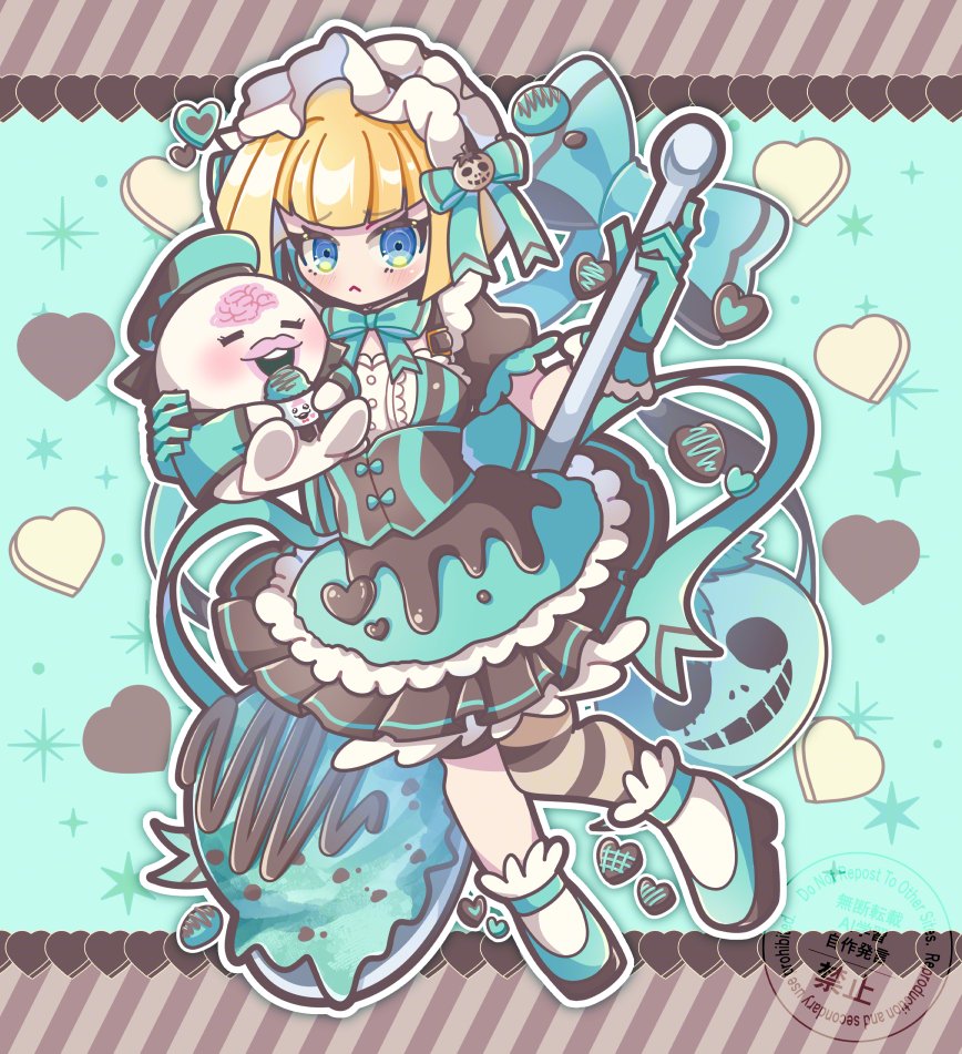 【Ｈ】Pinkoi限定♡チョコミントダイカット♡フレーム10枚♡nene様 チョコミントくららとNIGOU🍨