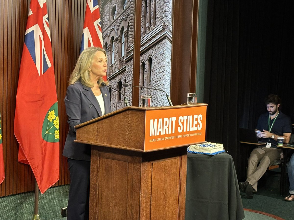 RichardCityNews's tweet photo. NEW - NDP Leader Marit Stiles holds a news conference to mark the Ford government being under RCMP investigation for 1000 days. There have been no updates form the Mounties regarding their probe into the greenbelt land swap. https://t.co/L1wwTtJcFB