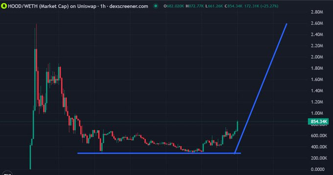 MoEthWhale's tweet photo. Time for the only Robinhood $HOOD memecoin lead runner to become the next biggest 100M MC+ runner on Robinhood Chain.

Waiting on @vladtenev to follow @hoodonrobinhood, it's inevitable. 

$HOOD has the OG $HOOD team from Solana running this, so expecting big numbers from them.

CA: 0x5f6CD1cb5c90d733F0e1B540044230225A96836D