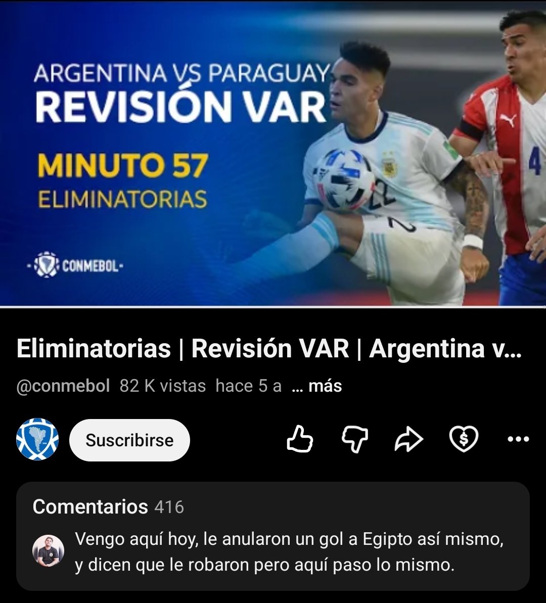 otrodeCARP's tweet photo. @elzorrotacneno Ricardo, para que tengas un dato (no logré copiar el enlace) pero puedes buscar revisión var eliminatorias 2020 argentina Paraguay (14 nov 2020) Le anulan un gol a Argentina  bajo las mismas circunstancias, una falta previa. https://t.co/1pgJVPB5GD