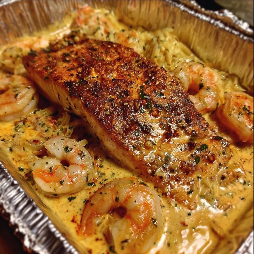 bossbabejass's tweet photo. Cajun Butter Shrimp &amp; Salmon 😍 https://t.co/Qmyvm5DM4z