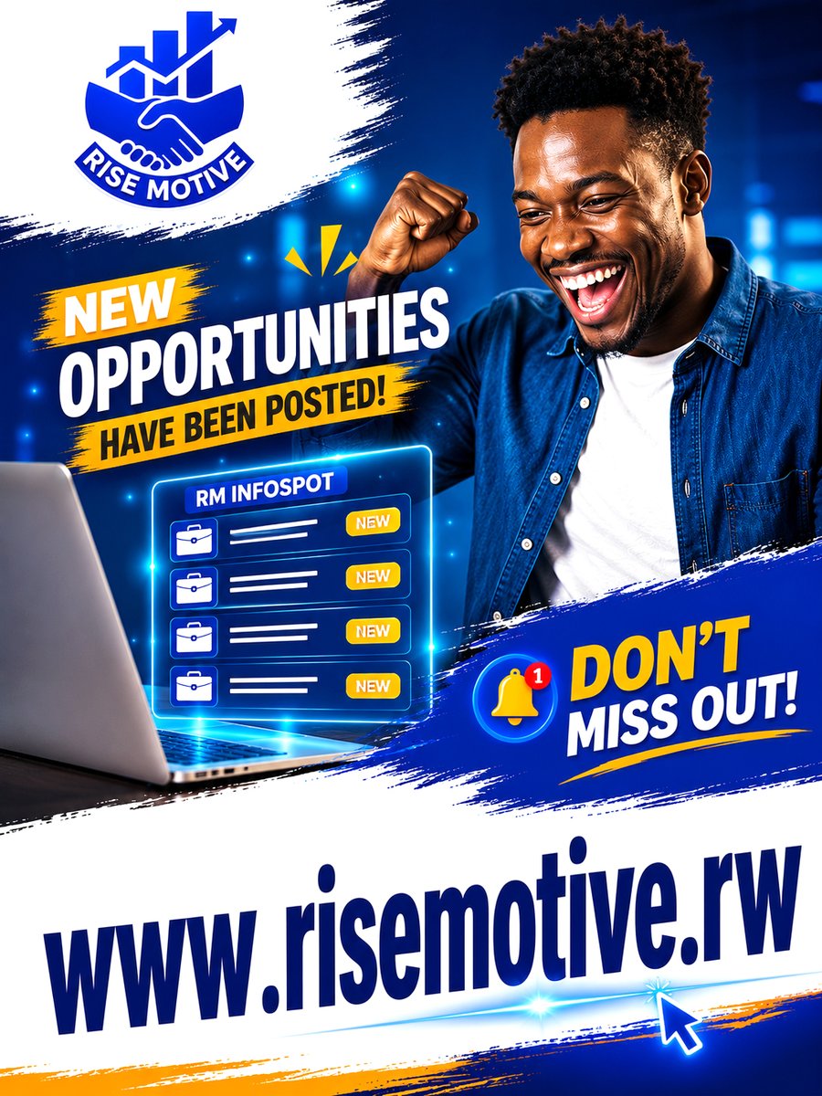 risemotive_rw's tweet photo. NEW OPPORTUNITIES ON PLATFORM
📌 ITANGAZO RY’IPIGANWA RY’IBIKORESHO BY’ISHURI.: https://t.co/ecP988Pr6N

📌 Hotel Nurse At SALT of Akagera: https://t.co/l0eAy49I2S
📌 Project Field Officer at Pro-Femmes/ Twese Hamwe (PFTH): https://t.co/W3eeK5sgXB
📌 Calling All Online Service Providers, Irembo Agents, Cyber Café Owners, ICT Professionals & Future RM Agents to Join the RISE MOTIVE Platform and Start Offering Services to More Customers.: https://t.co/SqsE322bPu

📌 Field Officer at Inades-Formation Rwanda: https://t.co/2vPLHgTDNh

WhatsApp Channel: https://t.co/DPyEvNDRP6