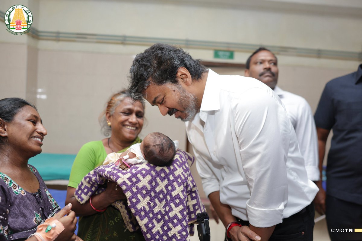 sri50's tweet photo. Tamil Nadu CM Joseph Vijay visited the Government Mother and Child Welfare Hospital in Chennai's Egmore today for a surprise inspection and inquired about the health of the mothers receiving treatment. Remember Vijay was born in this hospital! https://t.co/pdkqj2RUH5
