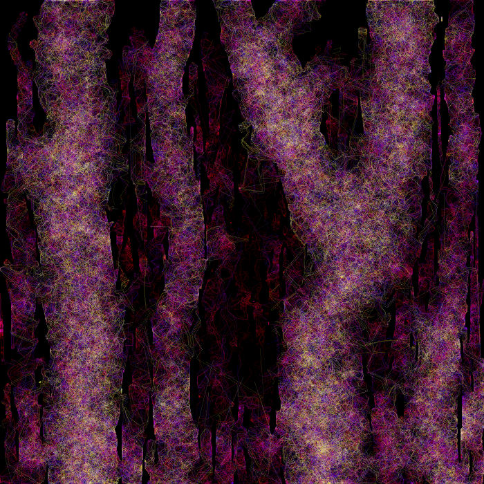 MathChaosArt's tweet photo. "Psychedelic Forest"

Math Chaos Patterns is a collection of artworks created with the Math Chaos Patterns (MCP) software, which simulates a dynamical system where thousands of autonomous digital brushes move across a canvas.
Every piece is truly unique.
No AI models or prompts.

https://t.co/Z9tnTH8XKy

#NFTCommunity #NFT #NFTArt
