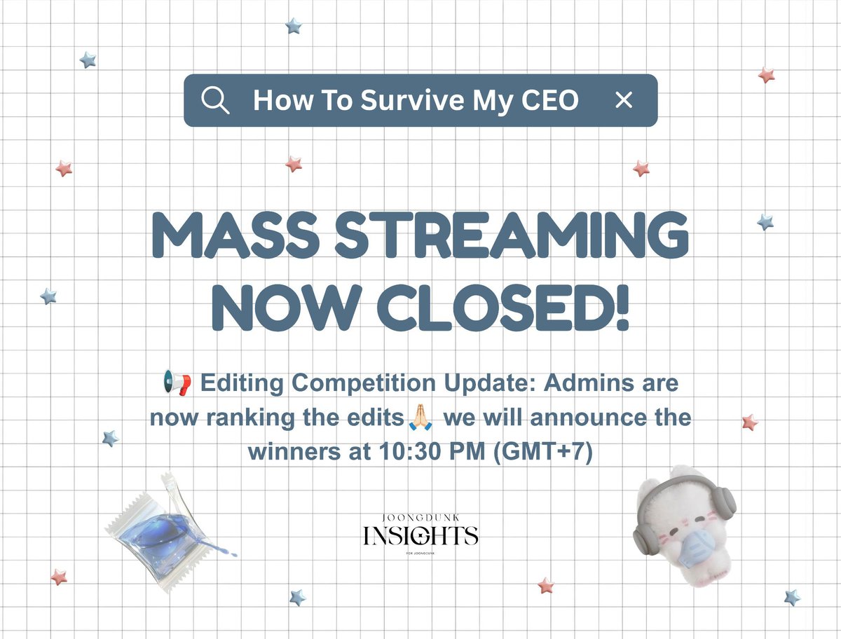 JDInsights_'s tweet photo. #HowToSurviveMyCEO #จุงดัง #JoongDunk

𝗠𝗔𝗦𝗦 𝗦𝗧𝗥𝗘𝗔𝗠𝗜𝗡𝗚 𝗜𝗦 𝗡𝗢𝗪 𝗖𝗟𝗢𝗦𝗘𝗗! 🎉

🖇️https://t.co/sAWEwLHyGp

Thank you so much to everyone who joined and supported our mass streaming event! Please continue streaming the trailer na ka~ See you at the next mass streaming!