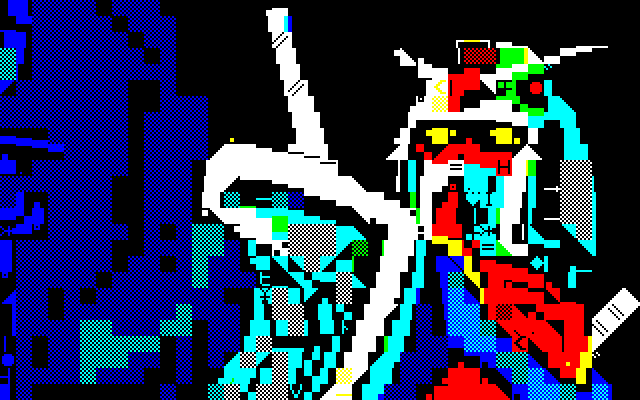 kanegonMZ's tweet photo. 7/8はRX-78 ガンダムの日って、
7/5はRX-75 ガンタンクの日だし、
7/7はガンキャノンの日だった、ってことじゃないですかぁ
#MZ700 #キャラグラ #SHARPSCII https://t.co/Ni8nMSbSTg